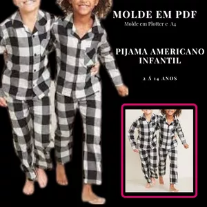 Imagem de capa para o Ebook MOLDE PIJAMA AMERICANO INFANTIL