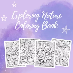 Cover image for Ebook Exploring Nature Printable Coloring Book (44 Pages)