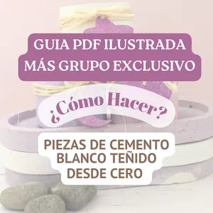 Imagen de portada para Ebook Guía + Grupo Privado ¿Cómo Hacer? Piezas de Cemento Blanco teñido