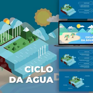 Imagem de capa para o Curso online Ciclo da água - Template de PowerPoint