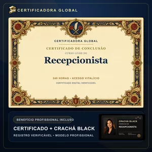 Imagem do curso 🔥 BOLSA 100% [APLICADA] - [MATRÍCULA] CURSO DE FORMAÇÃO EM RECEPCIONISTA - ACESSO VITALÍCIO - CRACHÁ BLACK + REGISTRO - CASHBACK R$ 25 - BÔNUS APOSTILA EXTRA - FP