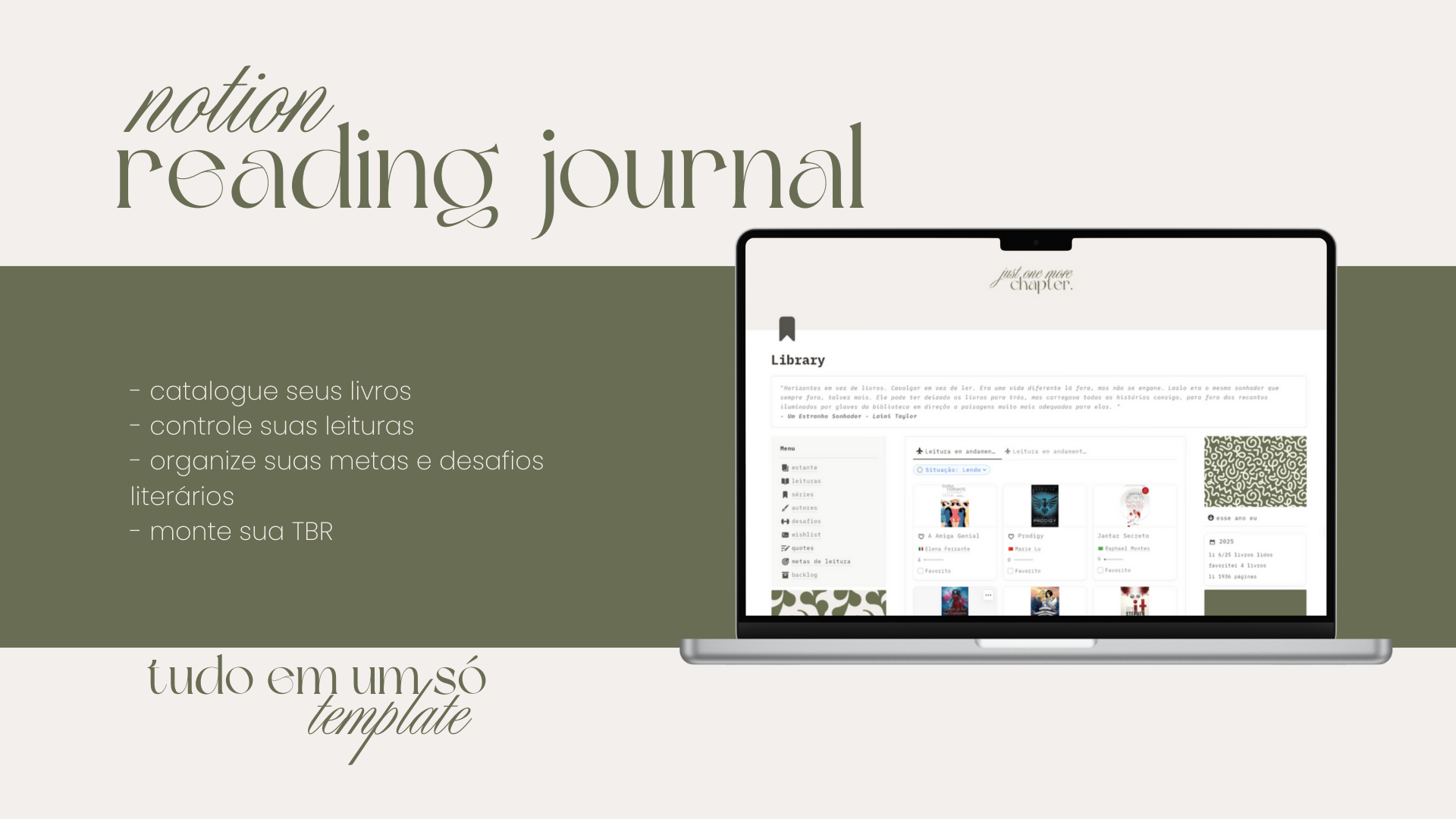 Reading Journal (Diário de Leitura) | Notion Template
