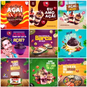 Imagem de capa para o Ebook Template Criativos Editáveis no Canva - Açaí