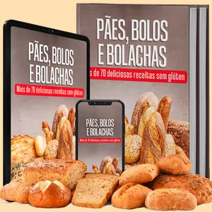 Imagem principal do produto e-Book "PÃES, BOLOS E BOLACHAS" SEM GLÚTEN