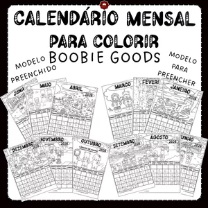Imagem de capa para o Ebook 📅✨ CALENDÁRIO PEDAGÓGICO 2026 - BOOBIE GOODS✨📅 - PARA COLORIR