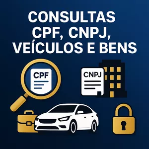 Imagem de capa para o Curso online Sistema de Buscas Online - Consulta Completa CPF, CNPJ, Bens e Veículos 