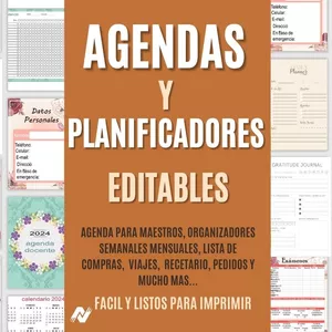 Imagen de portada para Curso online AGENDAS Y PLANIFICADORES 100% EDITABLES