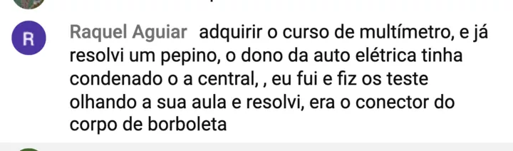 depoimento sobre o curso de multímetro do mecânico e professor Abel Klering