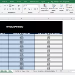 Imagem de capa para o Curso online PLANILHA DE CUSTOS DE PIZZAS - EBOOK 101 SABORES DE PIZZAS