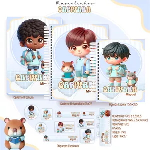 Imagem de capa para o Curso online ARQUIVO AGENDA CAPIVARA MENINO 100% EDITAVEL