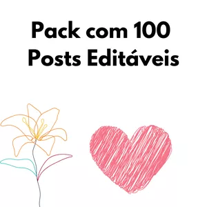 Imagem de capa para o Ebook PACK COM 100 POSTS EDITÁVEIS 