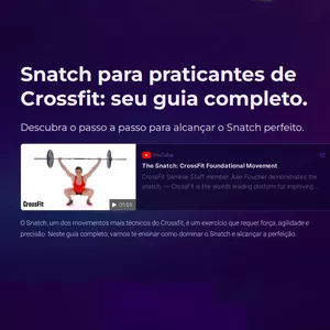 Imagem de capa para o Ebook  Snatch para praticantes de CrossFit: seu guia completo.