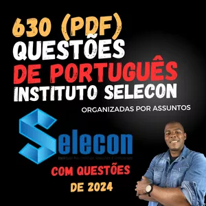 Imagem de capa para o Ebook 630 Questões de português: Instituto Selecon - PDF (organizadas por assuntos) 2024