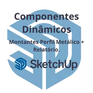 Imagem de capa para o Curso online Sketchup (Componente Dinâmico Montantes Metálicos)