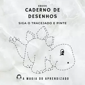 Imagem de capa para o Ebook Caderno de desenhos - Siga o tracejado e pinte