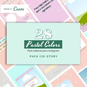 Imagem de capa para o Curso online Pack (Canva) 28 IG Stories (Story) - Cores Pastel