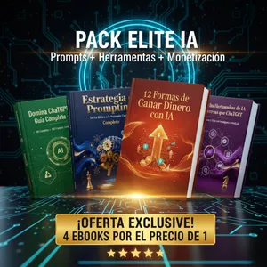 Imagen de portada para Ebook Pack Elite IA: Prompts + Herramientas + Monetización