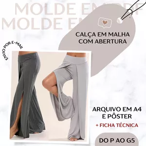 Imagem de capa para o Ebook Calça em Malha com Abertura - Molde em PDF