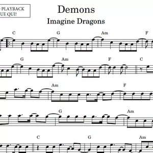 Imagem de capa para o Ebook Demons (Imagine Dragons) - Partitura para instrumentos em Mi Bemol com Playback
