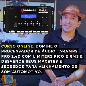 Imagem de capa para o Curso online Curso Online: Domine o Processador de Áudio Taramps PRO 2.4D com Limiters Pico e RMS e Desvende seus Macetes e Segredos Para Alinhamento de Som Automotivo.