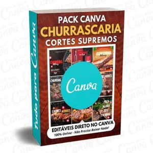 Imagem principal do produto Canva Pack Editável - Churrascaria Cortes Supremos + 5 Kits Bônus