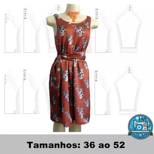 Imagem de capa para o Ebook Molde Digital de Vestido com Elástico (36 ao 52)