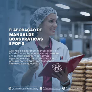 Imagem de capa para o Curso online Elaboração de Manual de Boas Práticas e POP´s