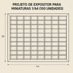 Imagem de capa para o Ebook Projeto para criação de expositor para miniaturas 1/64 (Hot Wheels, Matchbox, MiniGT, Maisto, etc)