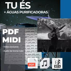 Imagem de capa para o Ebook Partitura de Bateria - Música: Tu és + Águas Purificadoras