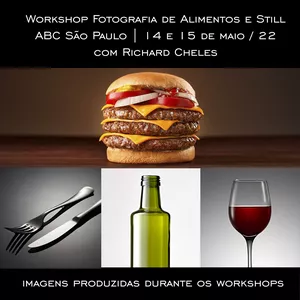 Imagem de capa para o Evento presencial Workshop de Fotografia de Culinária e Still para alimentos São Paulo - 14 e 15 Maio de 2022