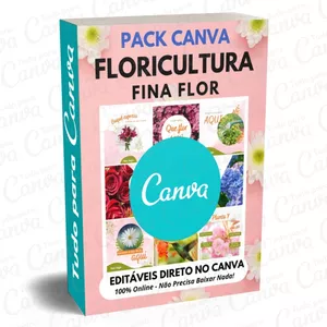 Imagem principal do produto Canva Pack Editável - Floricultura Fina Flor + 5 Kits Bônus
