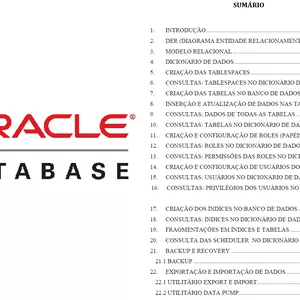 Imagem de capa para o Ebook ORACLE - GUIA PARA CRIAÇÃO DE UMA BASE DE VENDAS