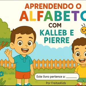 Imagem de capa para o Ebook 🌈 Aprendendo as Letras com Kalleb e Pierre