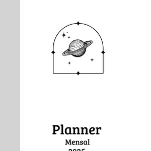 Imagem de capa para o Ebook Planner Mensal 2025: Explore o Cosmos