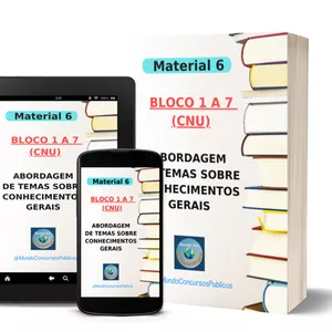 Imagem de capa para o Ebook MATERIAL 6 - BLOCO 1 A 7 - ABORDAGEM DE TEMAS SOBRE CONHECIMENTOS GERAIS (CNU) 