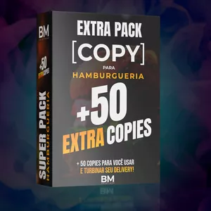 Imagem de capa para o Ebook + 50 Extra Copies do "Super Pack de 100 Copies para Delivery de Hamburgueria"