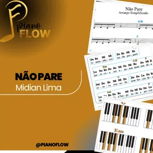 Imagem de capa para o Curso online Partitura Facilitada e Cifra Melódica Exclusiva Música Não Pare Midian Lima