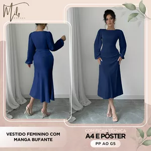 Imagem de capa para o Ebook Vestido Feminino com Manga Bufante