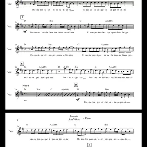 Imagem de capa para o Ebook Partitura Melódica e Harmônica - 'Promete' - Ana Vilela