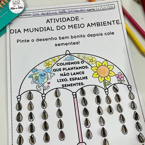 Imagem de capa para o Ebook dia mundial do meio ambiente - guarda chuva das sementes ☂️❤️