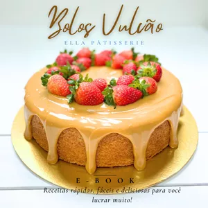 Imagem de capa para o Ebook Bolos vulcão - receitas práticas e deliciosas + 1 presente!