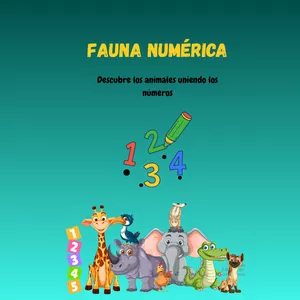 Imagen de portada para Ebook Libro de unir números y formar imágenes de animales: Fauna numérica