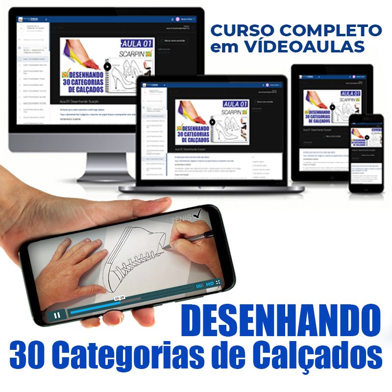 Desenhando 30 Categorias de Calçados