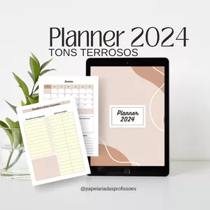 Imagem de capa para o Ebook Planner 2024 - Tons Terrosos