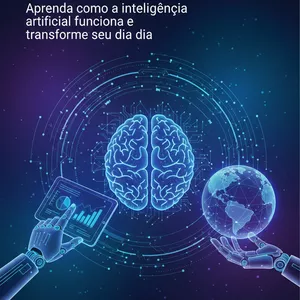 Imagem de capa para o Ebook Descomplicando a IA: Aprenda como a inteligência artificial funciona e transforme seu dia a dia