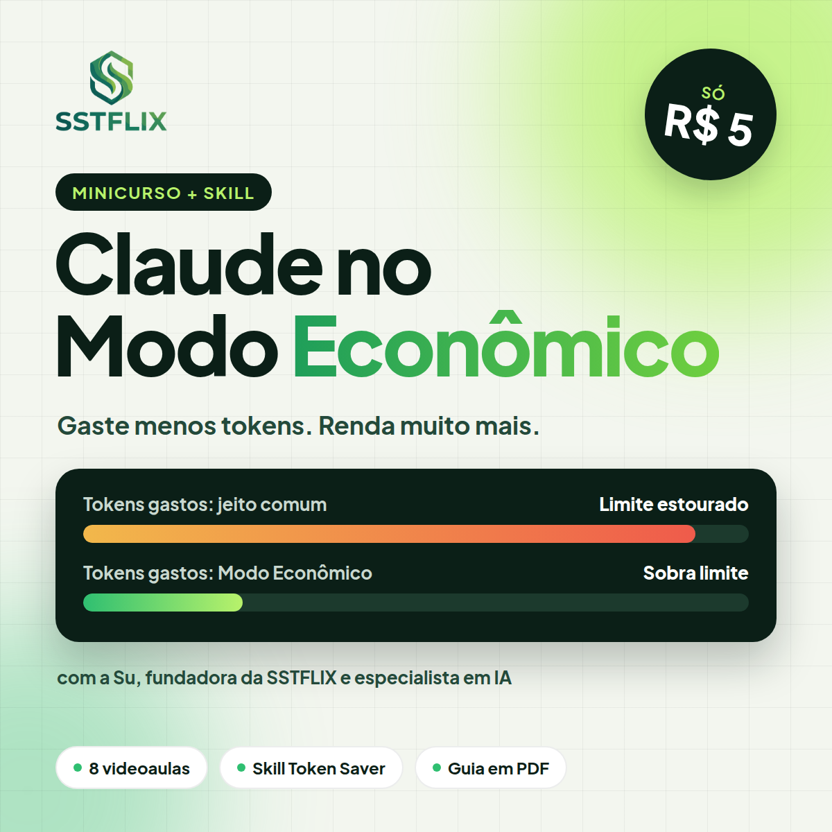 Imagem de Claude no Modo Econômico: gaste menos tokens e renda mais criado por SSTFLIX BUSINESS LTDA na hotmart