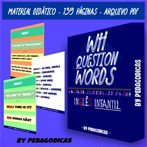 Imagem de capa para o Ebook WH Questions Words - Material Didático (inglês infantil)