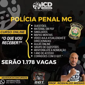 Imagem de capa para o Curso online POLÍCIA PENAL - MG