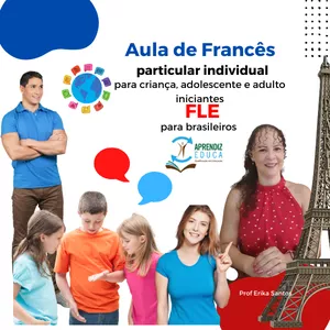 Image de couverture pour le Service en ligne Aula de Francês Particular para todas as idades.