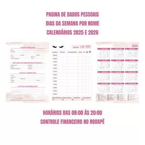 Imagem de capa para o Ebook Miolo digital agenda 2025 lash designer 